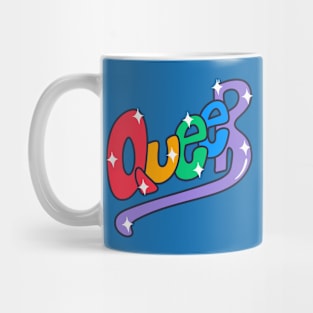 Colorful Queer Word Art // Rainbow Pride LGBTQ Mug